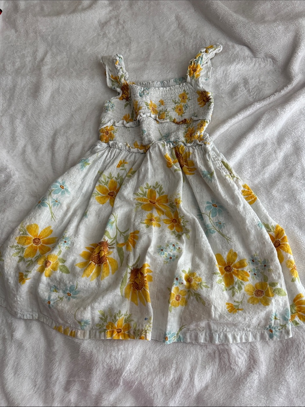Old Navy White Sundress with Yellow Floral Sunflowers